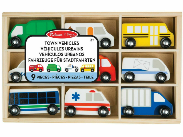 wooden town vehicles set