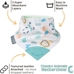 Neckerchew  Teething Dribble Bib - Cheeky Animals