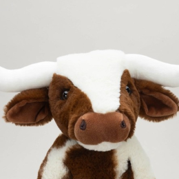 Large Texas Longhorn Brown Cream Highland Coo