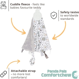 Cheeky Chompers Comforter with Teether -Panda Pals