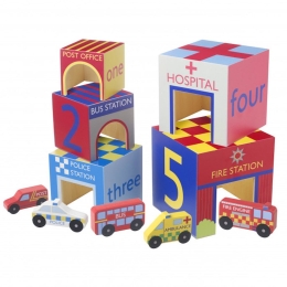 Emergency Services Wooden Stacking Cubes