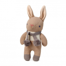 Baby Threads Taupe Bunny Rattle