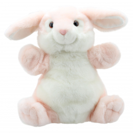 Pink and White Rabbit - Cuddly Tumms Hand Puppet/Soft Toy