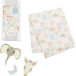 Lulujo - Large Muslin Swaddle - Jungle Safari