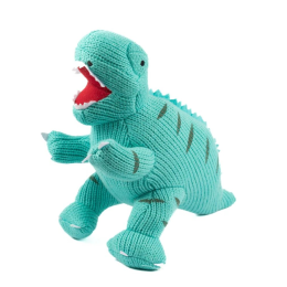 Knitted Ice Blue T-Rex - Medium Size