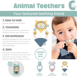 Textured Baby Animal Teether - Bertie the Lion