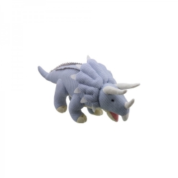 Wilberry Knitted - Small Triceratops Dinosaur - Blue