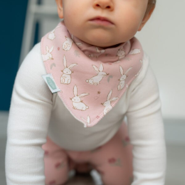 Pink Bunnies Single Dribble Bib