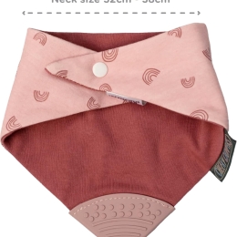 Neckerchew  Teething Dribble Bib - Rainbow Rose