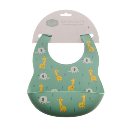 Catch It Silicone Bib! Elephant and Giraffe