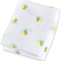 Lulujo - Large Muslin Swaddle - Bumble Bee