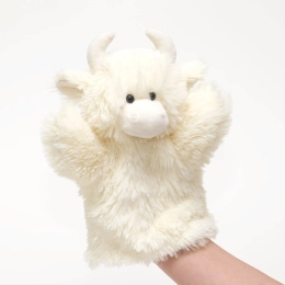 Cream Highland Coo Hand Puppet by Jomanda