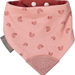 Neckerchew  Teething Dribble Bib - Rainbow Rose