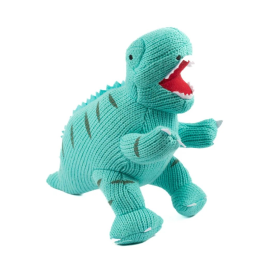 Knitted Ice Blue T-Rex - Medium Size