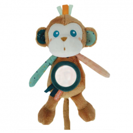 Kaloo Jungle - Sam the Monkey Mirror Rattle Activity Toy