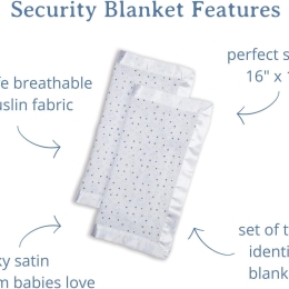 Lulujo - Stars Design Muslin Security Comforter/Blanket 2pk