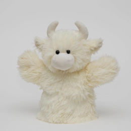 Cream Highland Coo Hand Puppet by Jomanda