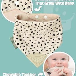 Neckerchew  Teething Dribble Bib - Leopard Spot