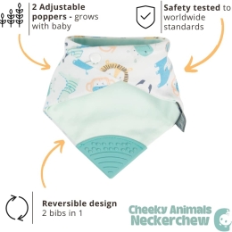 Neckerchew  Teething Dribble Bib - Cheeky Animals